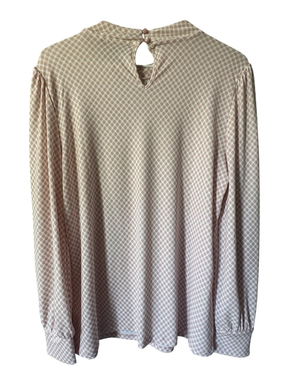 Adrianna Papell Pink Gingham Keyhole Back Blouse - Picture 5 of 9